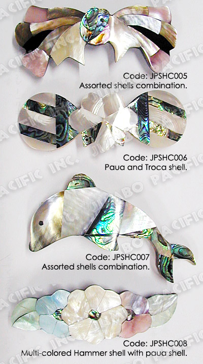 Inlayed Shell Hairclips