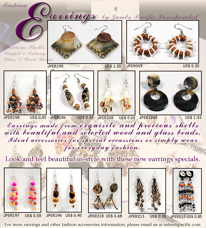 Philippine Fashion earrings shell collection