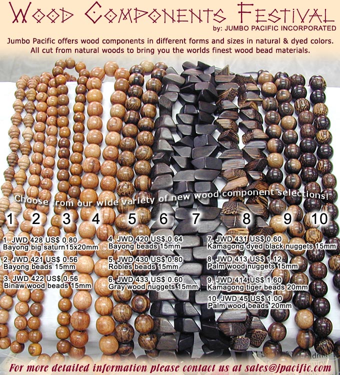 Philippine wood components collection wood beads, coco pukalet